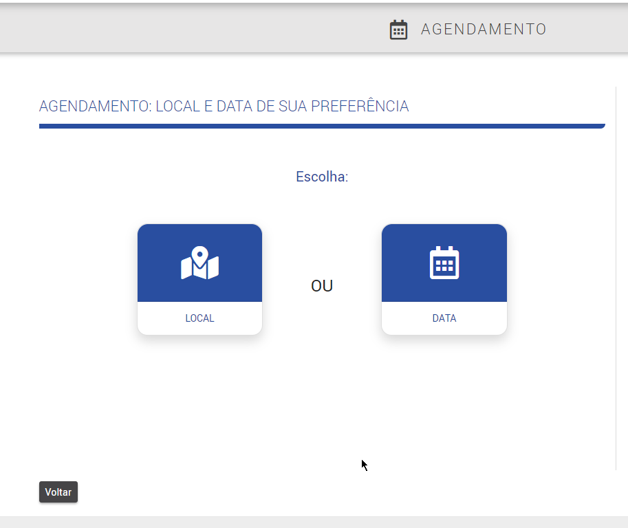 Seleção de unidade DETRAN
